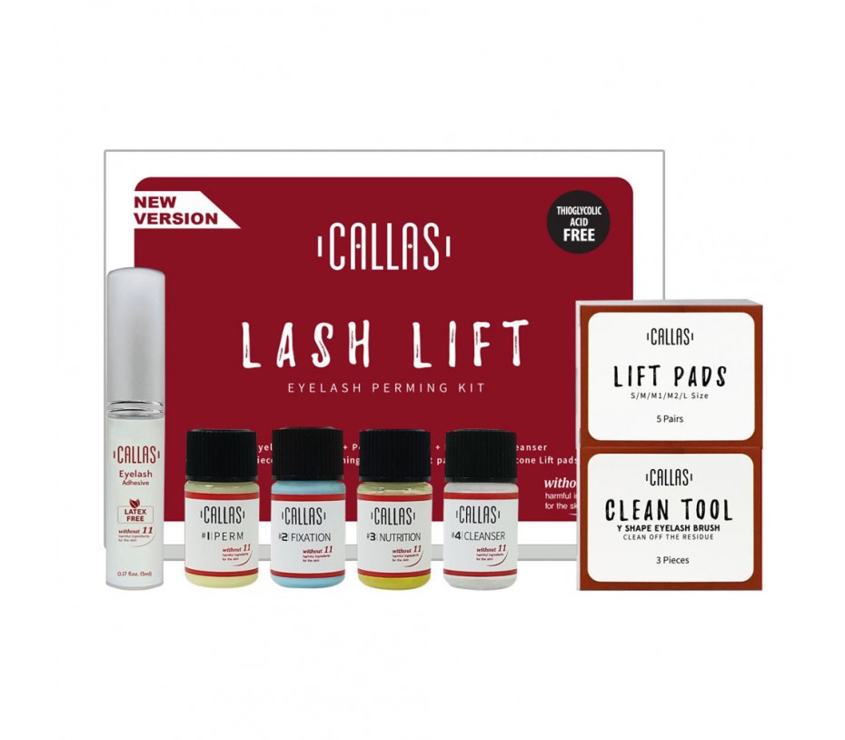 Callas Lash Lift Eyelash Perming Kit with Callas Eyelash Adhesive Clear