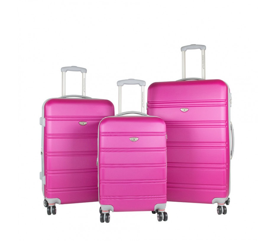 AMERICAN GREEN TRAVEL PLATEAU Luggage Pink Set