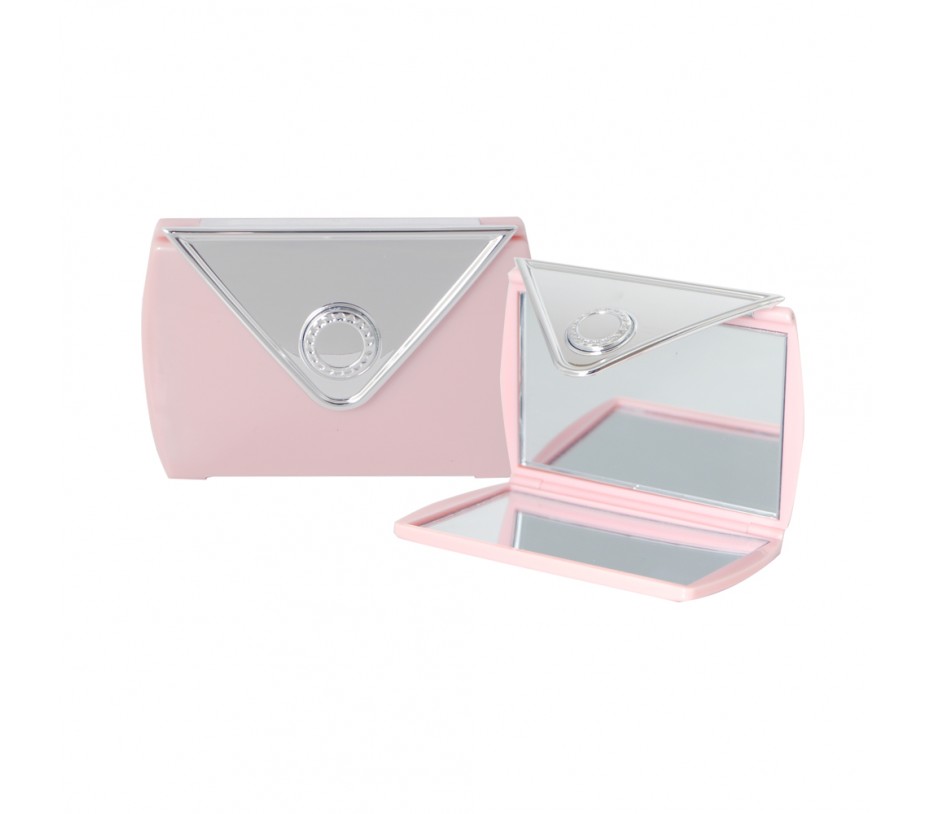Envelope Shaped Mirror Compact (Pink)