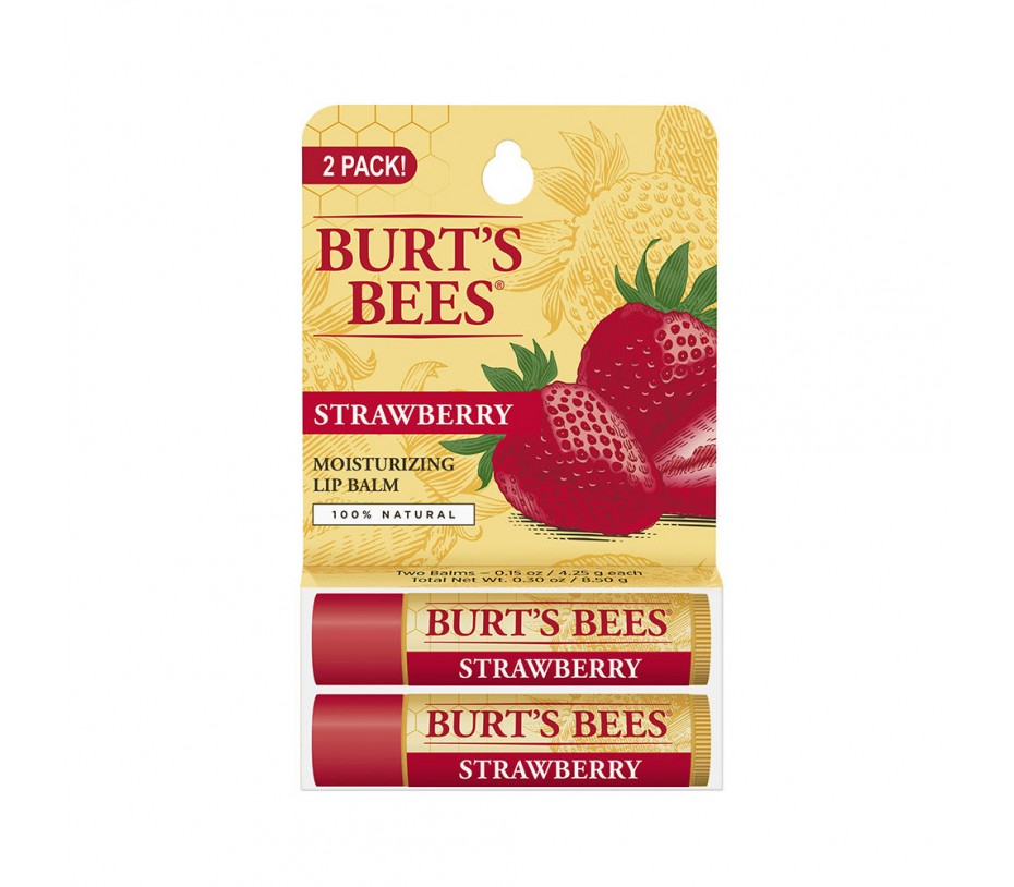 Burt's Bee Strawberry Moisturizing Lip Balm 2pack