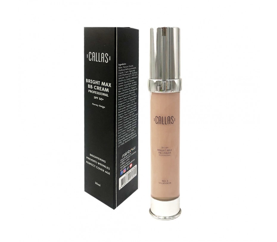 Callas Bright Max BB Cream Professional SPF50+ (CBB02R Honey Beige) 1fl.oz/30ml