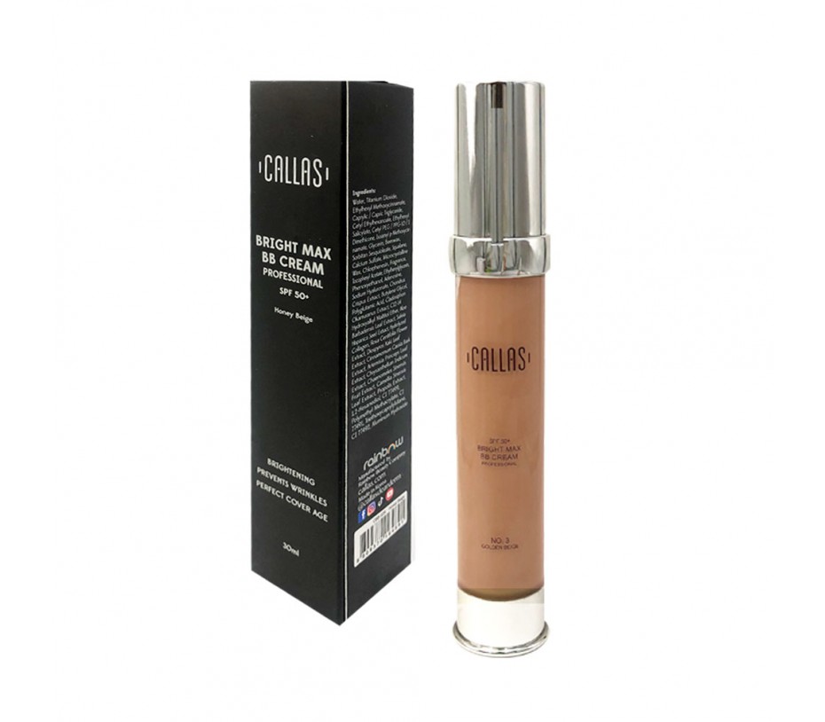 Callas Bright Max BB Cream Professional SPF50+ (CBB03R Golden Beige) 1fl.oz/30ml
