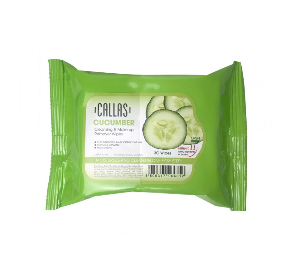 Callas Cleansing & Make-up Remover Wipes 30 Wipes (Cucumber)
