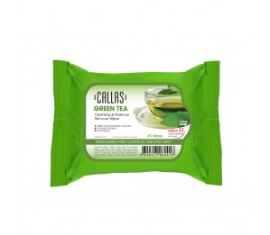Callas Green Tea Cleansing & Make up Remover Wipes *New*