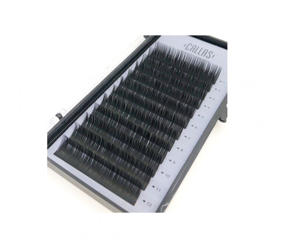Callas Individual Eyelashes for Extensions, 0.15mm C Curl - 12 mm