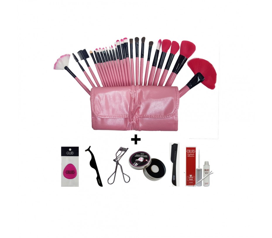 Callas Professional High-Quality Make up Brush Tool 30pcs Set - Pink