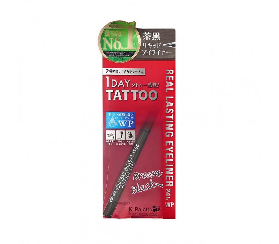 Cuore K-Palette 1 Day Tattoo Real Lasting Eyeliner 24h WP (Brown Black)