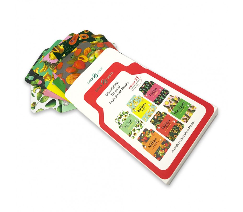 Dearderm Tropical 6 Kinds Fruit Sheet Mask Set