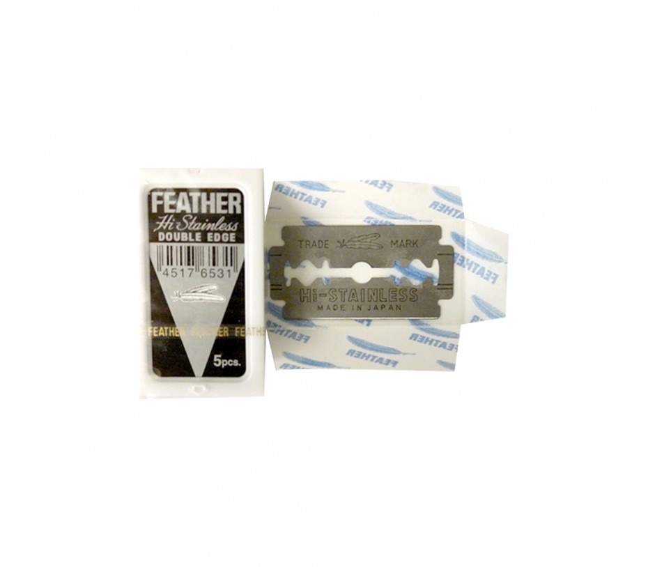 Feather Hi-Stainless Blades Double Edge (1 Packet x 5 Blades)