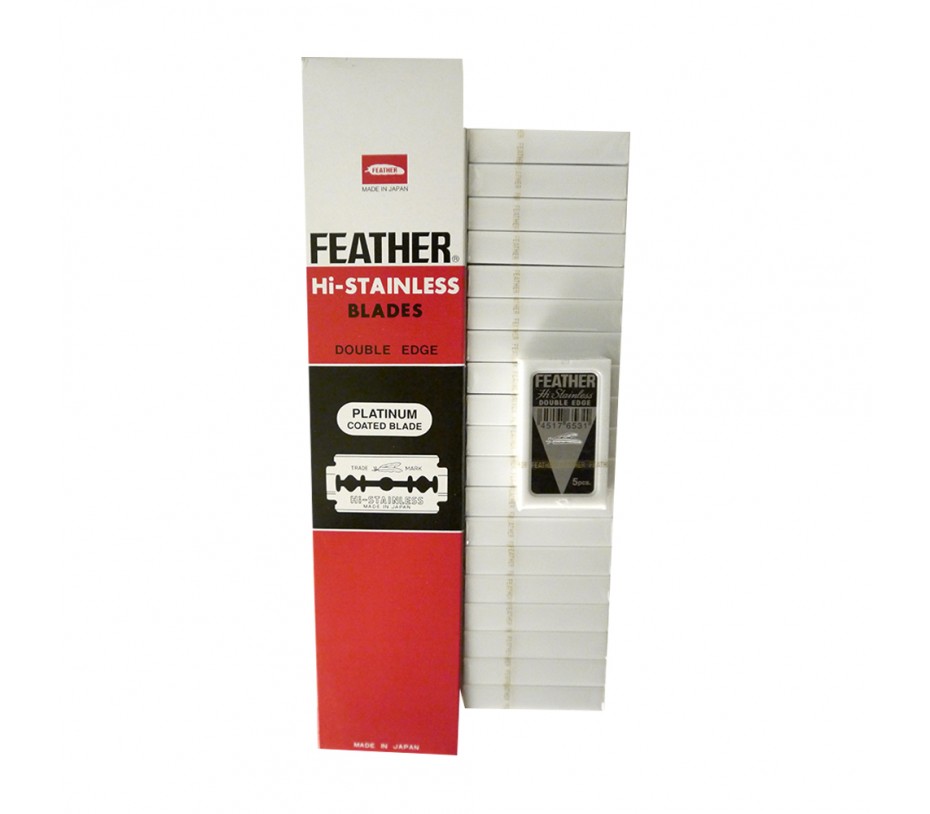Feather Hi-Stainless Blades Double Edge (20 Packets x 5 Blades)
