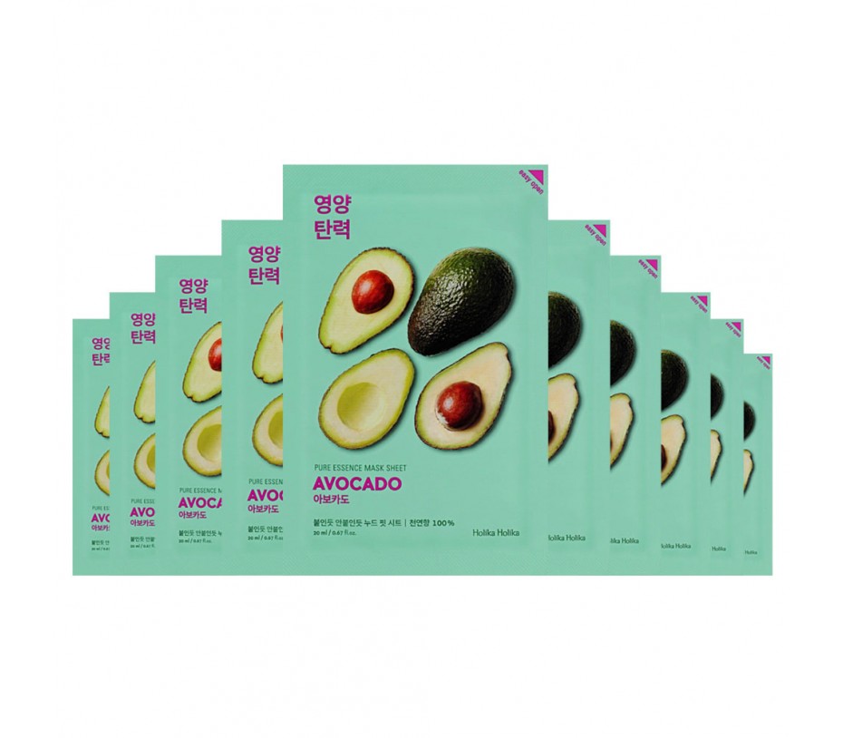 Holika Holika Pure Essence Avocado Mask Sheet 10pcs x 0.67fl.oz/20ml