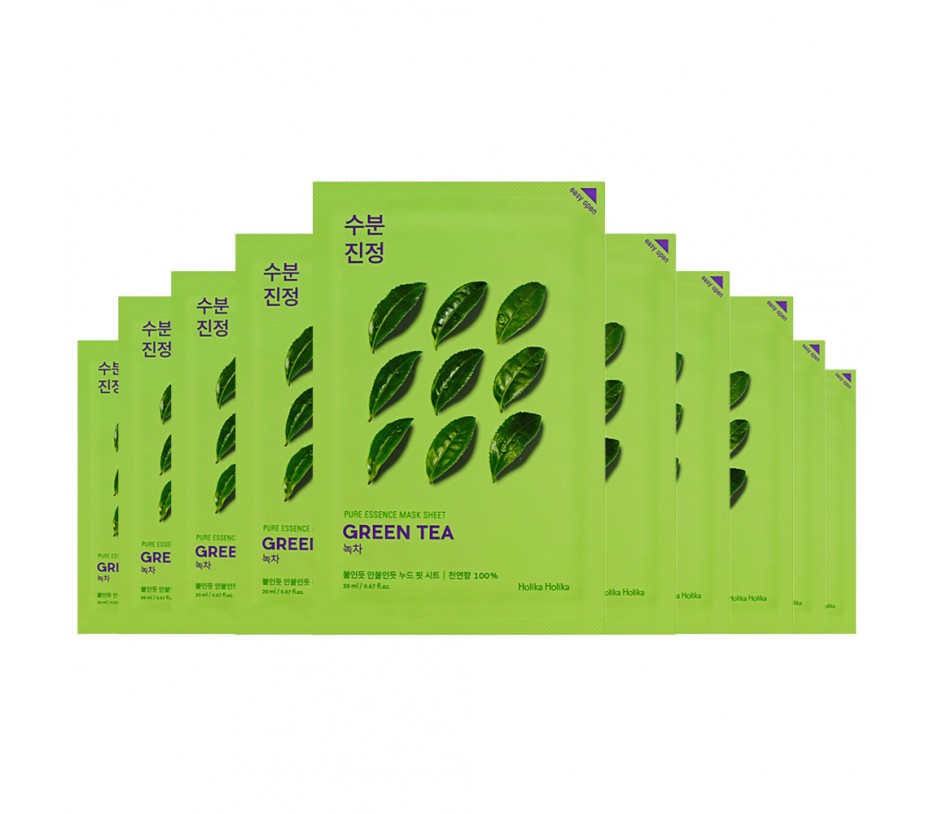 Holika Holika Pure Essence Green Tea Mask Sheets 10pcs x 0.67fl.oz/20ml