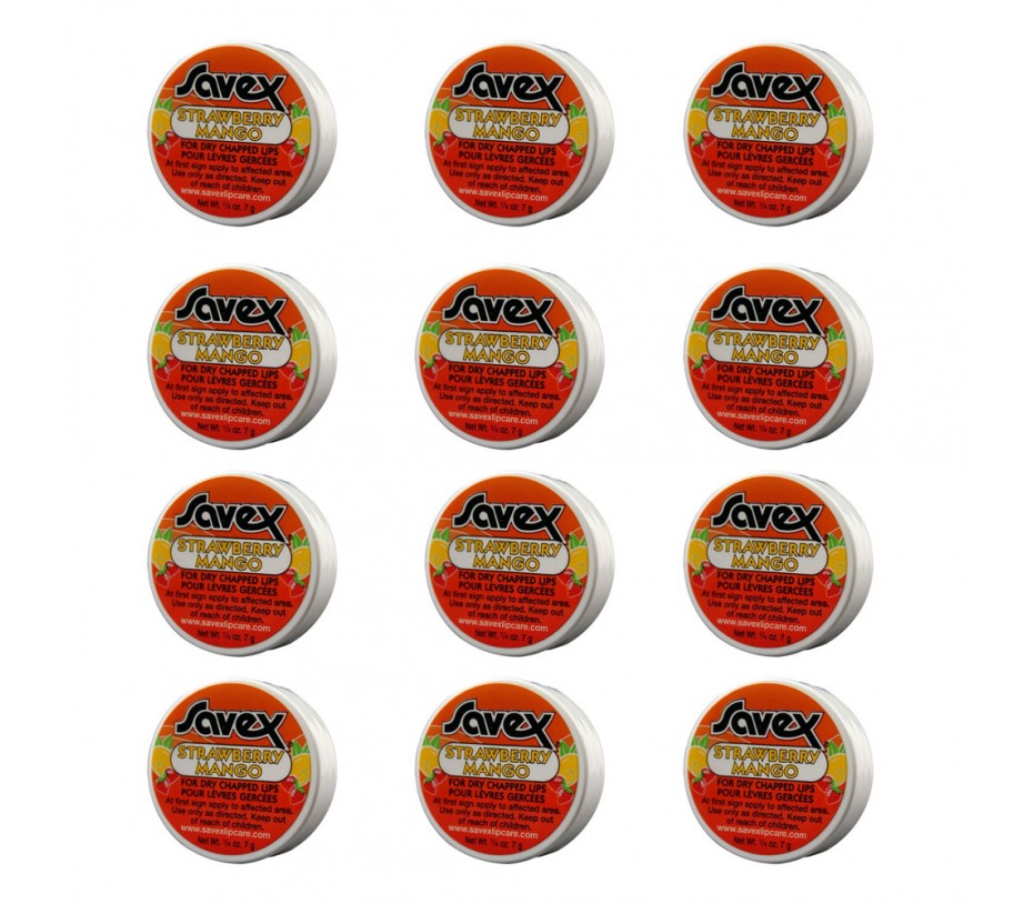 Savex Lip Balm Strawberry Mango Jar (12 packs) x 0.25oz/7.1g